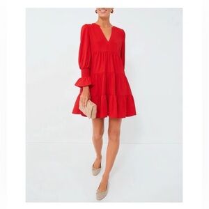 Pomander Place Kenzo Crepe Dress Red